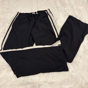 Vintage Women’s Black & White Nike Wide Leg Track Pants Size Large